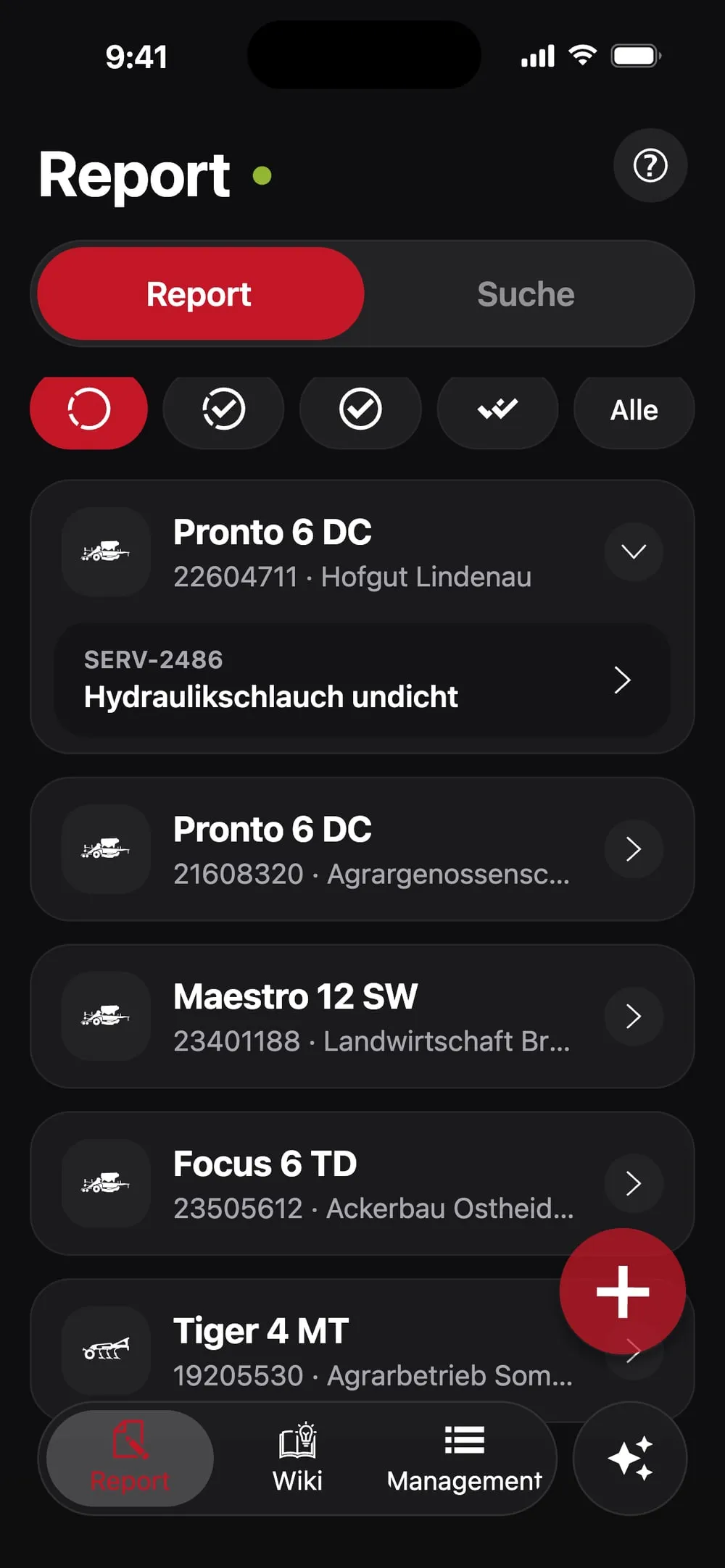 Wieder online: Die Meldung ist raus und steht als neuer offener Vorgang in der Liste